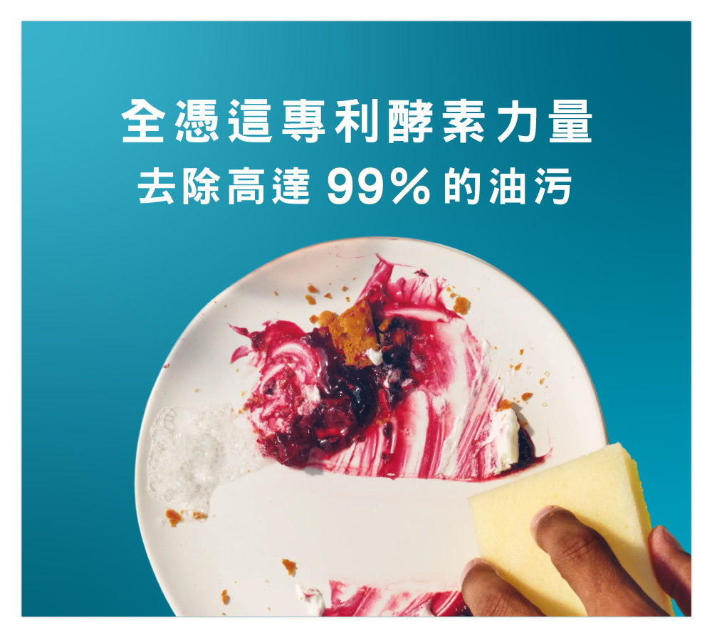 全憑這專利酵素力量去除高達 99%的油污
